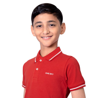 Boys Classic Red Tipping Polo T-Shirt