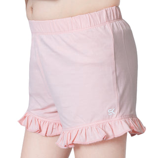 Girls Light Pink Casual Shorts