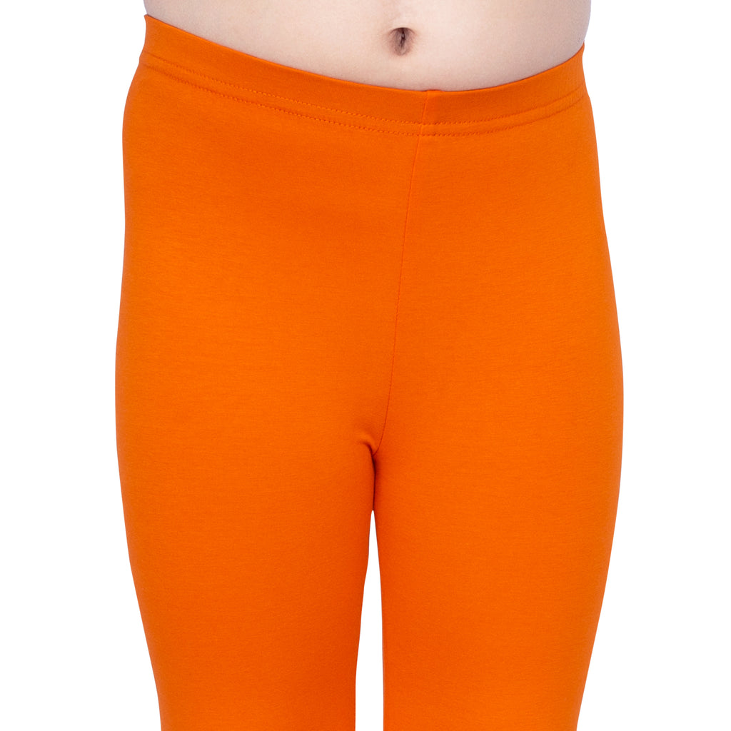 Girls Dark Orange Regular Legging