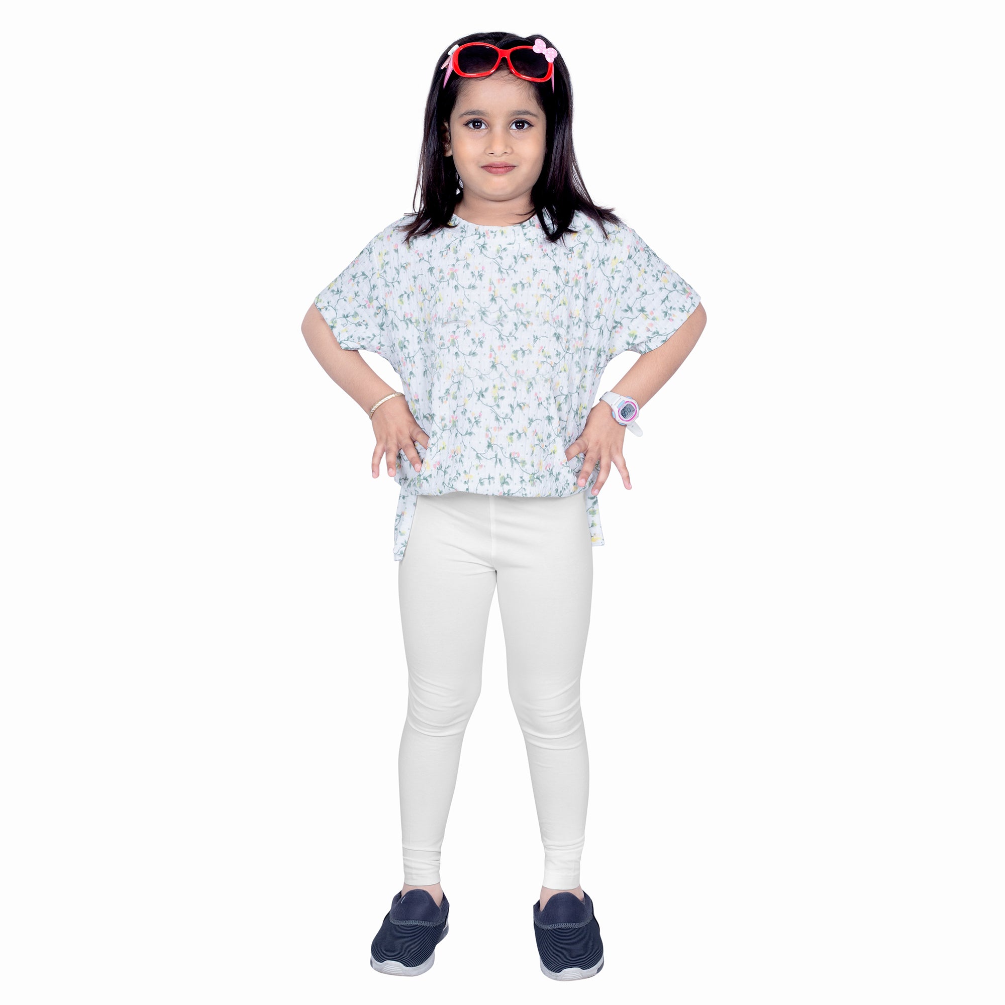 Girls Ecru Regular Legging