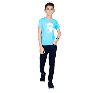 Boys Scuba Blue Round Neck T-Shirt