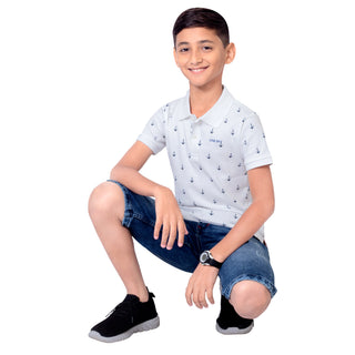 Boys White Polo T-Shirt