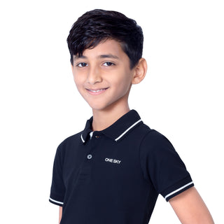 Boys Black Polo T-Shirt