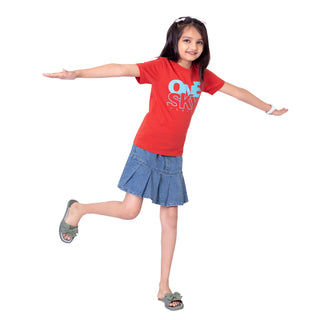 Kids Classic Red Round Neck T-Shirt