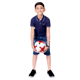 Boys Navy Tipping Polo T-Shirt