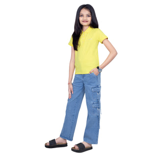 Girls Pop Yellow Polo T-Shirt