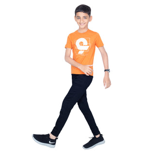 Boys Bright Orange Round Neck T-Shirt