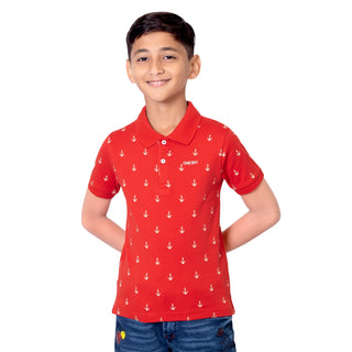 Boys Classic Red Polo T-Shirt