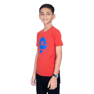 Boys Classic Red Round Neck T-Shirt