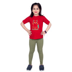 Girls Olive Regular Legging