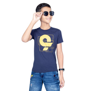 Boys Navy Round Neck T-Shirt