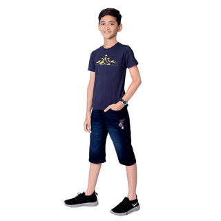 Boys Navy Round Neck T-Shirt