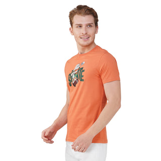 Men Tobacco Round Neck T-Shirt