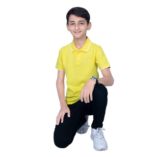 Boys Pop Yellow Comfort Cotton Polo T-Shirt