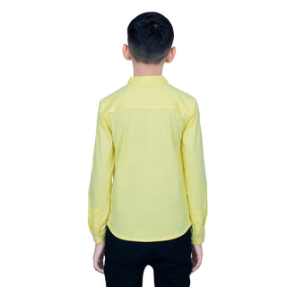 Boys Soft Yellow Cotton Full Sleeves Shirt