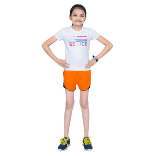 Girls Orange Comfort Cotton Shorts