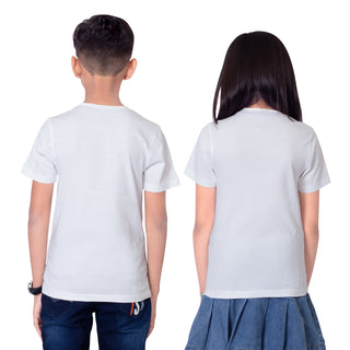 Kids White Round Neck T-Shirt