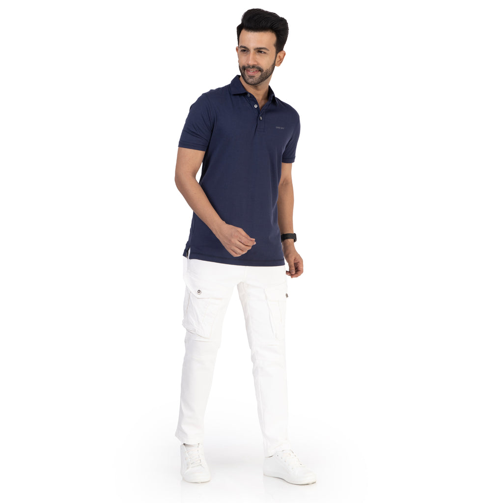Men Midnight Blue Polo T-Shirt