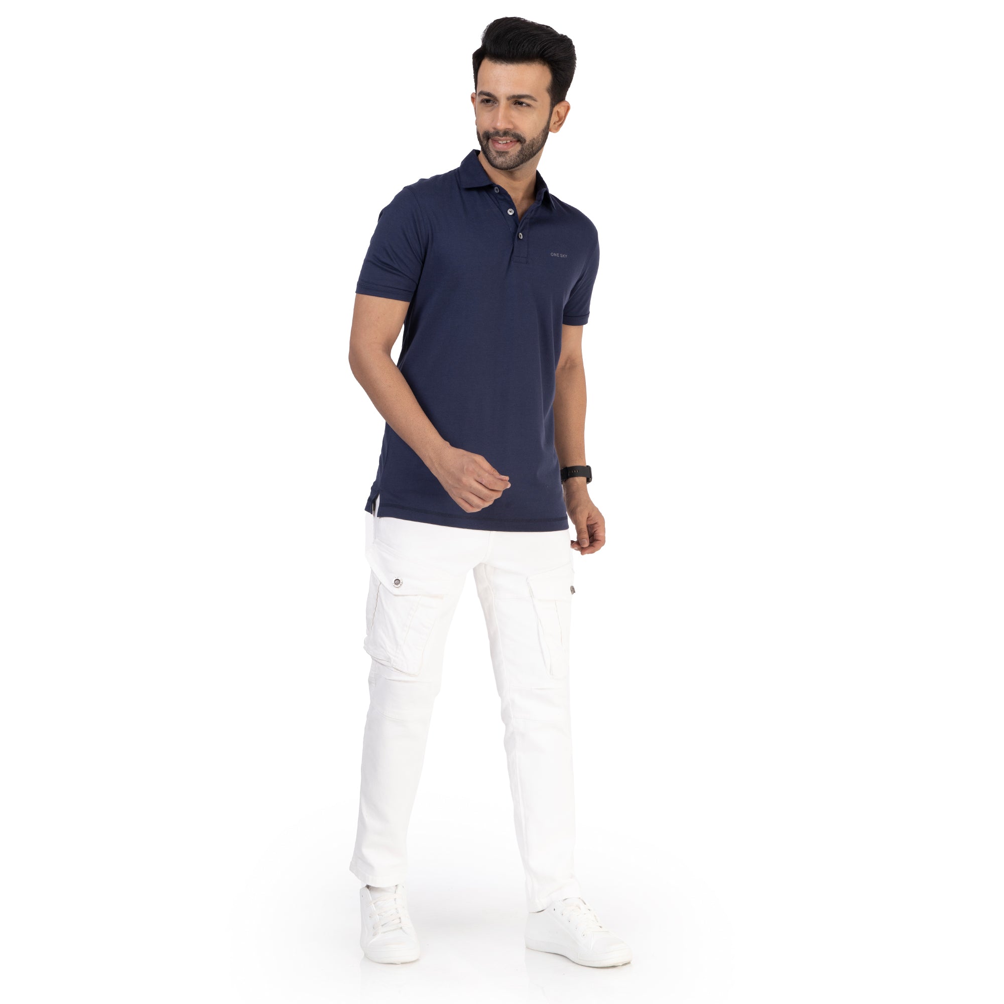 Men Midnight Blue Polo T-Shirt