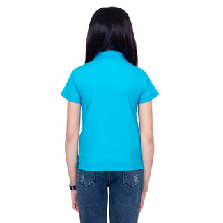 Girls Scuba Blue Polo T-Shirt