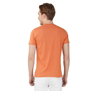 Men Tobacco Round Neck T-Shirt