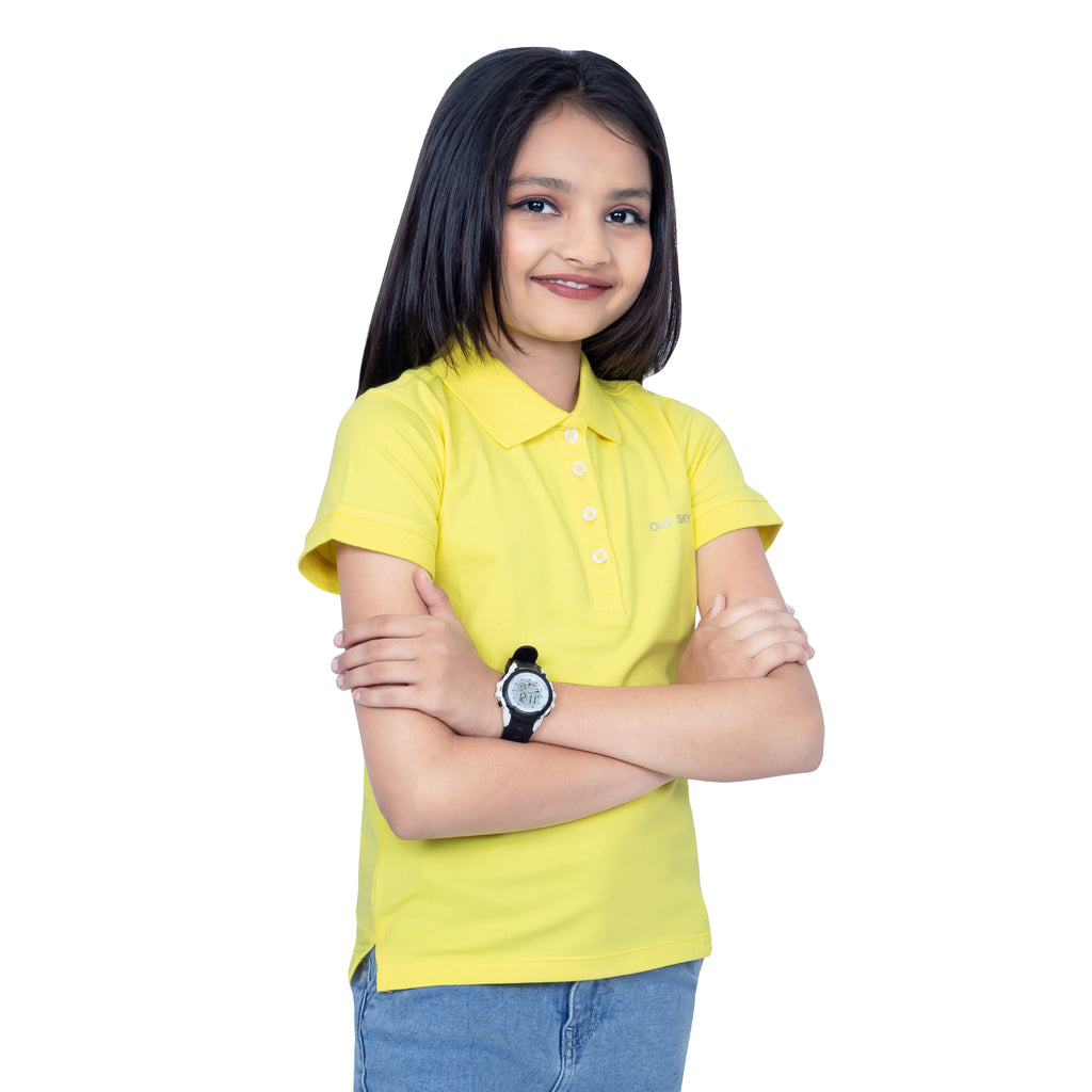 Girls Pop Yellow Polo T-Shirt