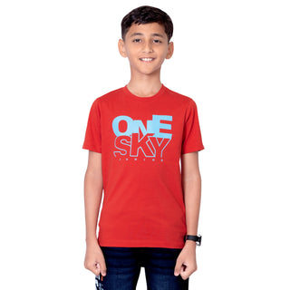 Kids Classic Red Round Neck T-Shirt