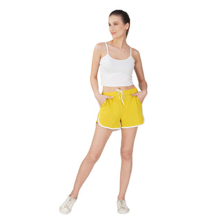 Women Dull Lemon Yoga Shorts