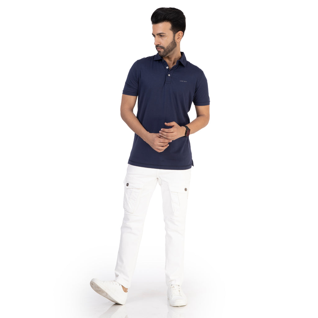 Men Midnight Blue Polo T-Shirt