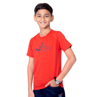 Boys Classic Red Round Neck T-Shirt