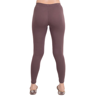 Women Dark Brown Ankle Length Legging