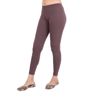 Women Dark Brown Ankle Length Legging