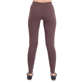 Women Dark Brown Breathable Long Length Legging