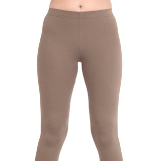 Women Mid Brown Ankle Length Legging