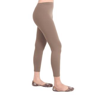 Women Mid Brown Ankle Length Legging