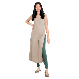 Women Moss Green Breathable Long Length Legging