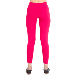 Women Dark Fuscia Ankle Length Legging