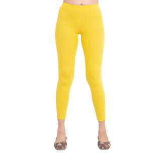 Women Dull Lemon Ankle Length Legging