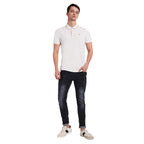 Men White Round Neck T-Shirt