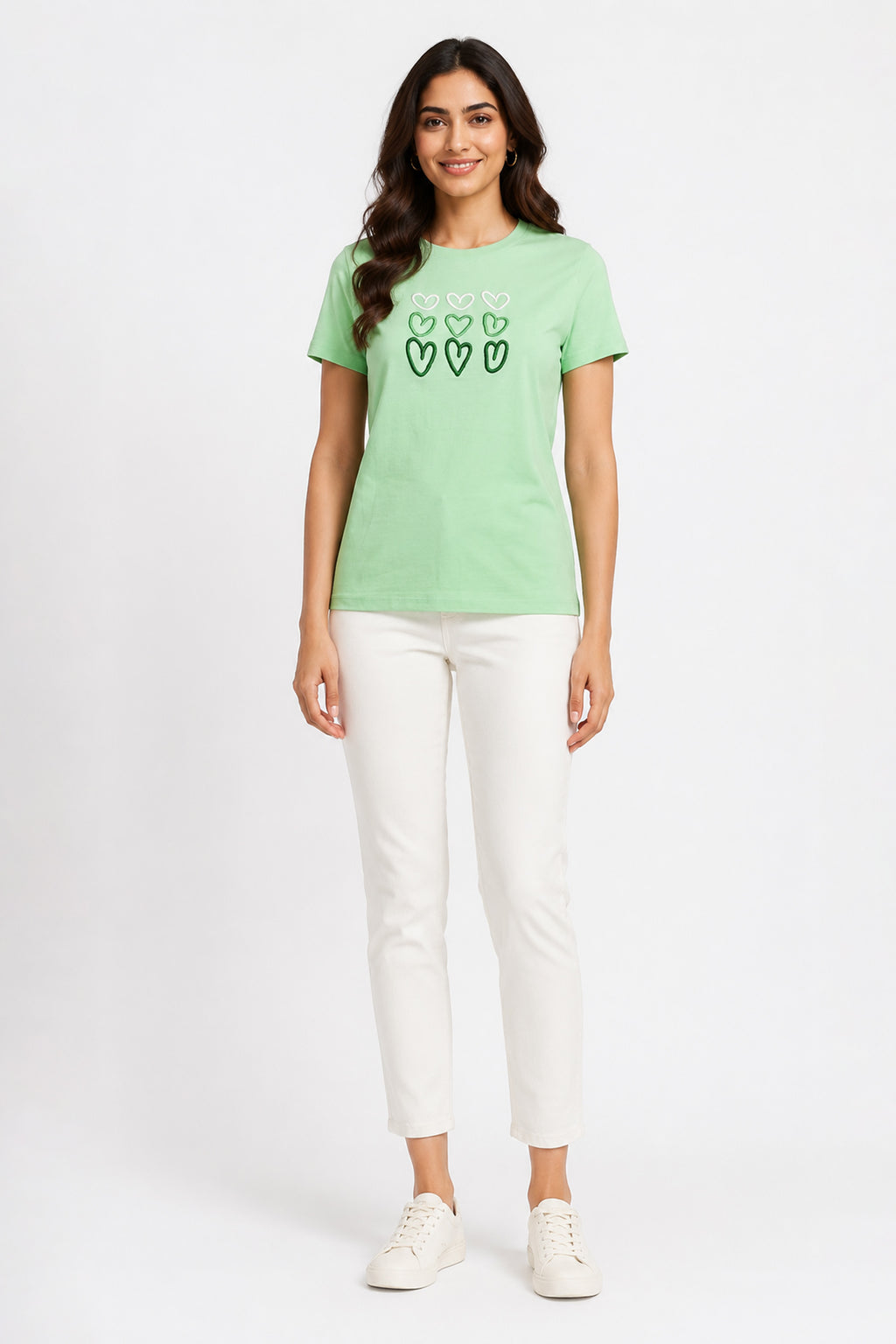 GREEN WOMEN HALF SLEEVE TSHIRT