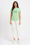 GREEN WOMEN HALF SLEEVE TSHIRT