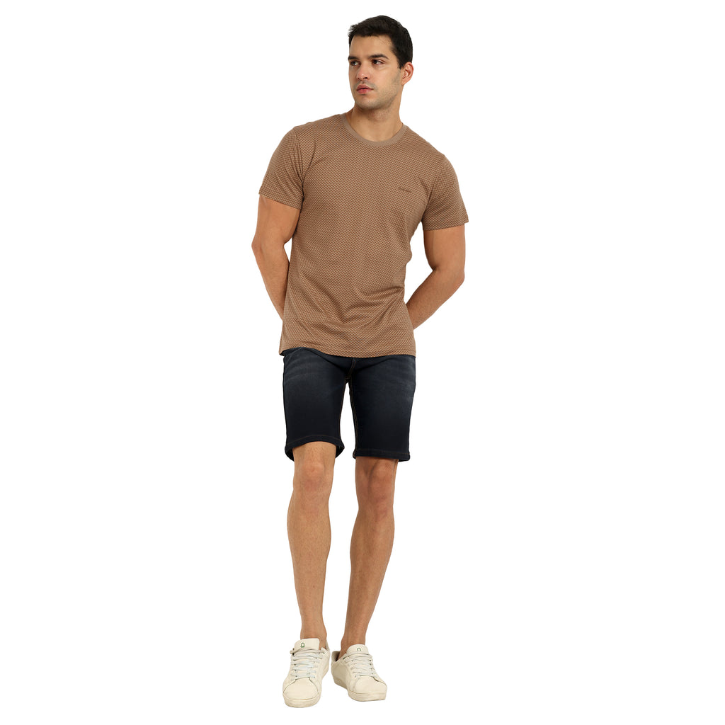Men Sand Round Neck T-Shirt