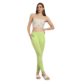 Women Light Green Ankle Length Legging