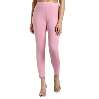 Women Baby Pink Ankle Length Legging