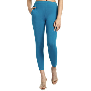 Women Blue Ankle Length Legging