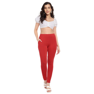 Women Crimson Regular Legging