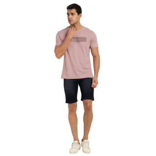 Men Dusk Pink Round Neck T-Shirt