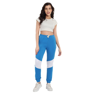 Women Royal Blue Cotton Joggers