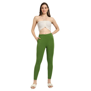 Women Green Ankle Length Legging