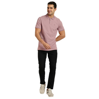 Men Dusty Rose Tipping Polo T-Shirt